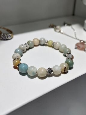Beaded Multi-Color Gemstone Stretch Bracelet - Women Jewelry